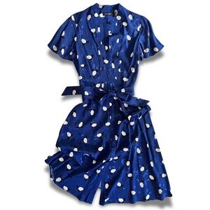 Lauren Ralph Lauren Floral Jacquard Midi Dress Blue/White Size 8 NWT #eventstyle